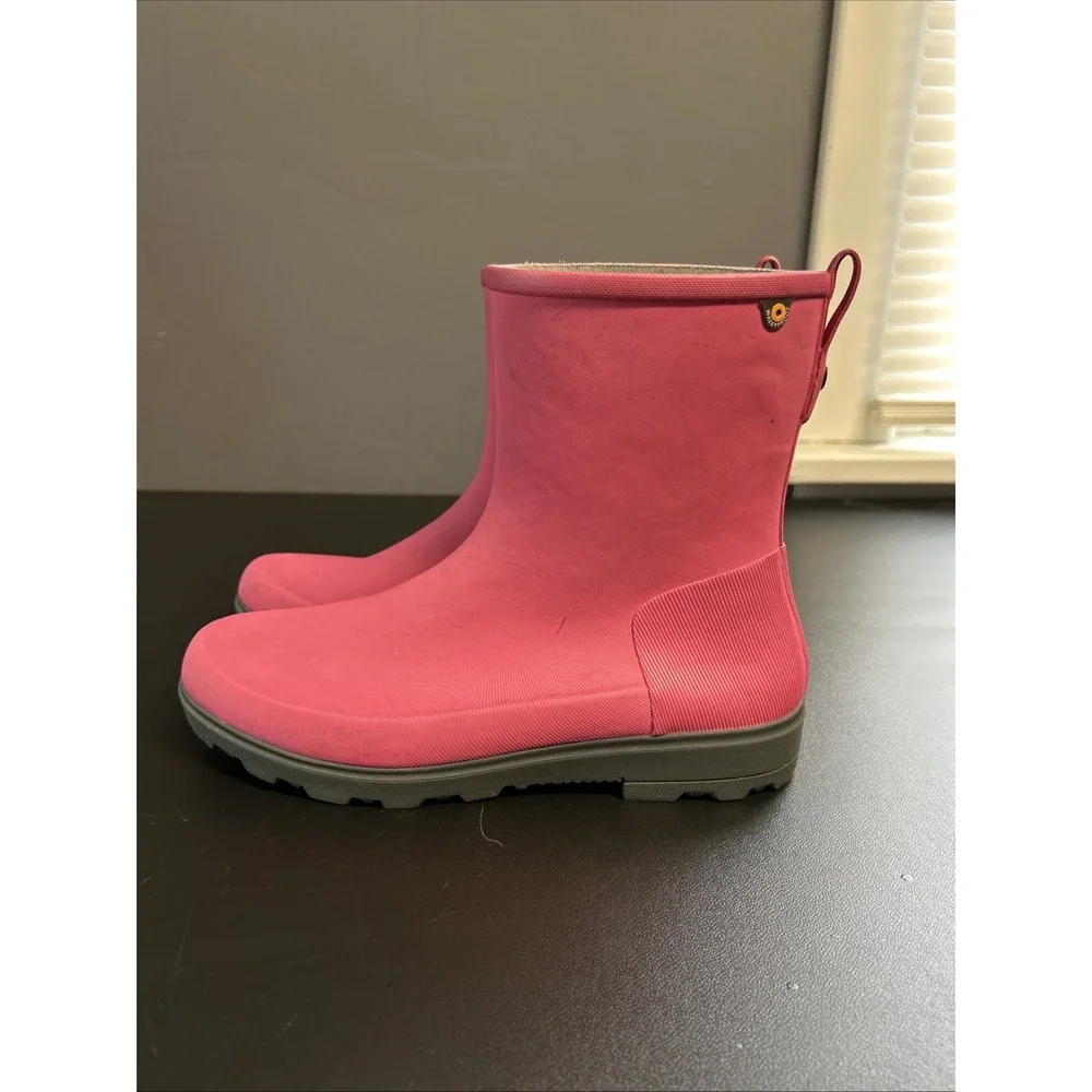 Bogs Holly Jr  Girls 6 Mid Rain Boots Pink Round Toe Pull On Waterproof School‎